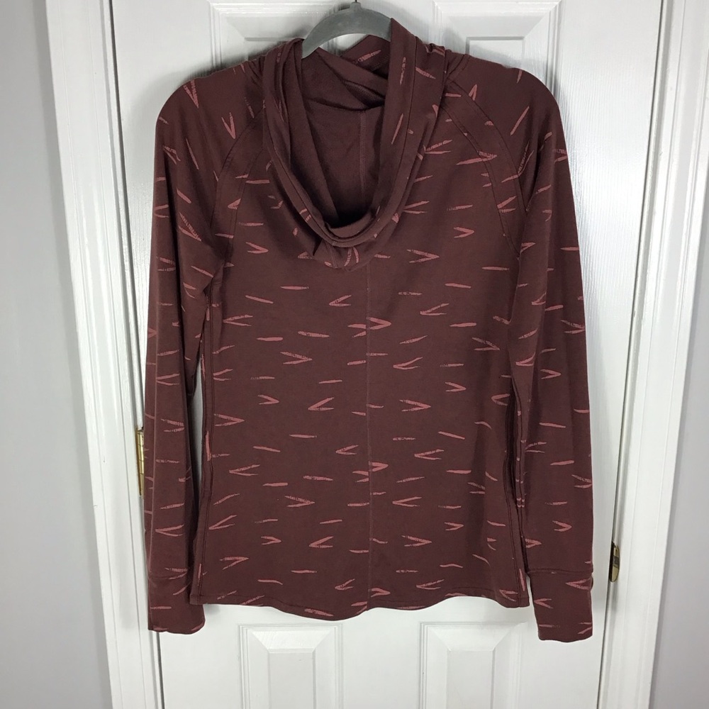 Title Nine Manresa Hoodie Womens Small Maroon French Terry Kangaroo Pocket - Picture 2 of 4